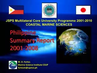 Philippine Summary Report 2001-2008