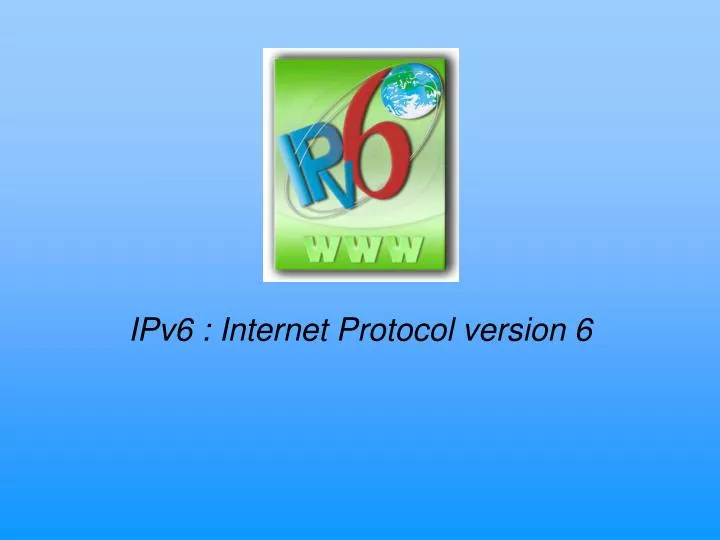 ipv6 internet protocol version 6