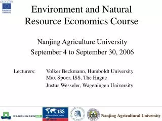 environment and natural resource economics course