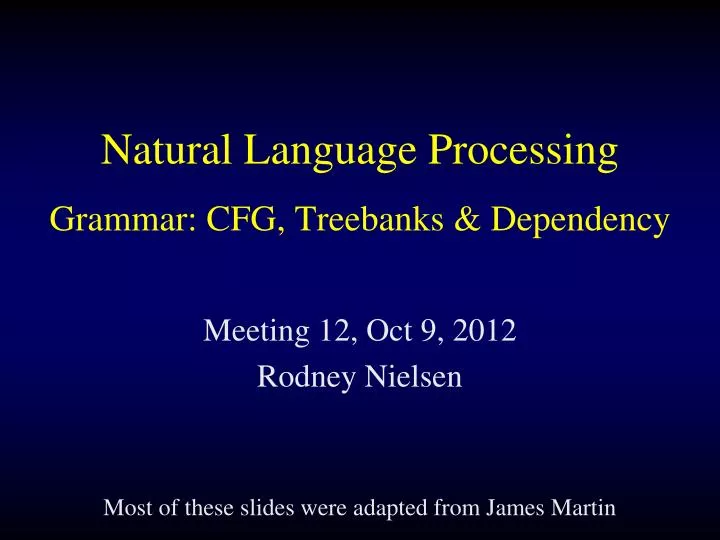 natural language processing grammar cfg treebanks dependency