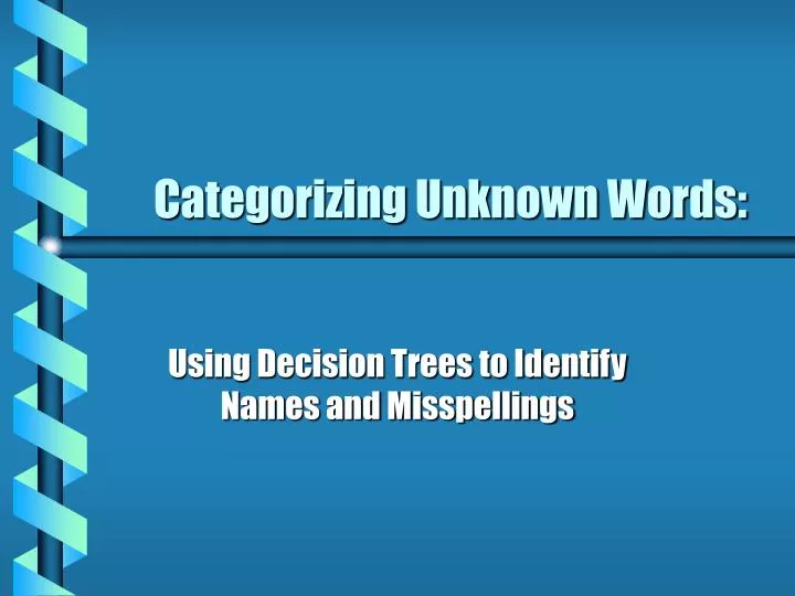 categorizing unknown words