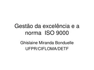 gest o da excel ncia e a norma iso 9000