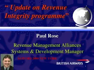 Paul Rose Revenue Management Alliances Systems &amp; Development Manager