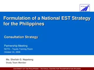 Formulation of a National EST Strategy for the Philippines