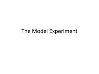 The Model Experiment