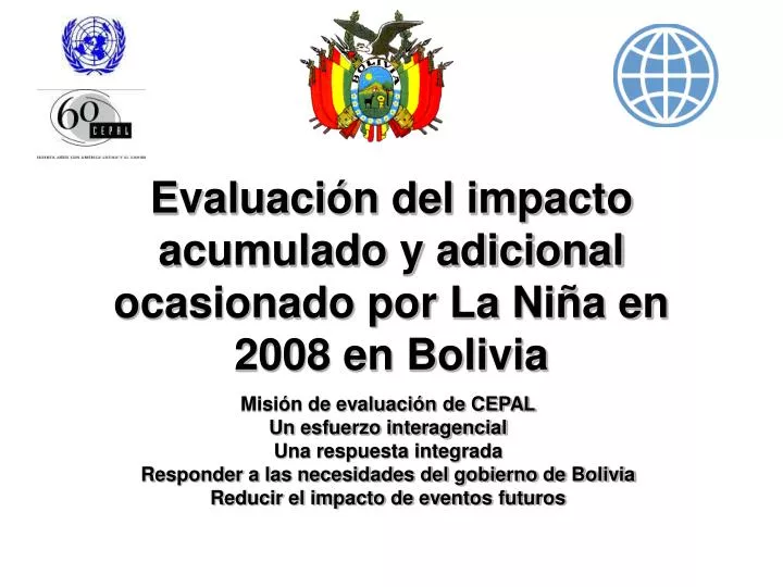 evaluaci n del impacto acumulado y adicional ocasionado por la ni a en 2008 en bolivia