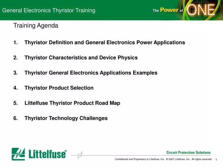 general electronics thyristor training