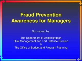 Fraud Prevention Awareness for Managers