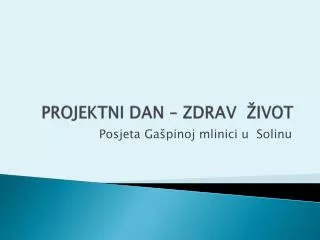 projektni dan zdrav ivot