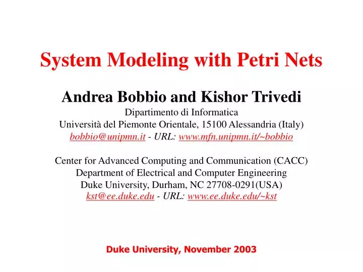 system modeling with petri nets