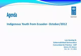 Indigenous Youth from Ecuador - October/2012