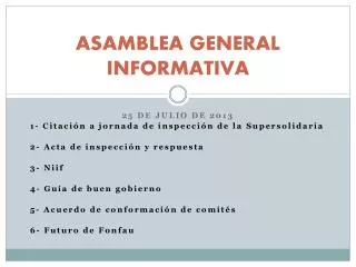 asamblea general informativa