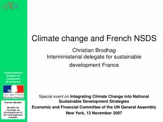 Special event on Integrating Climate Change into National Sustainable Development Strategies
