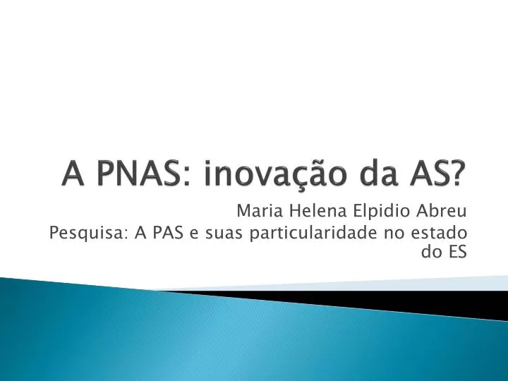 a pnas inova o da as