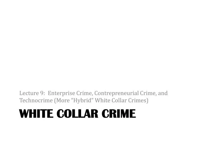 white collar crime