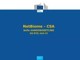 NetBiome - CSA Sofie VANDEWOESTIJNE DG RTD, Unit I3