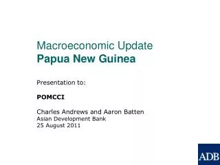Macroeconomic Update Papua New Guinea