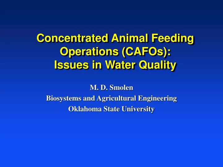 concentrated animal feeding operations cafos issues in water quality