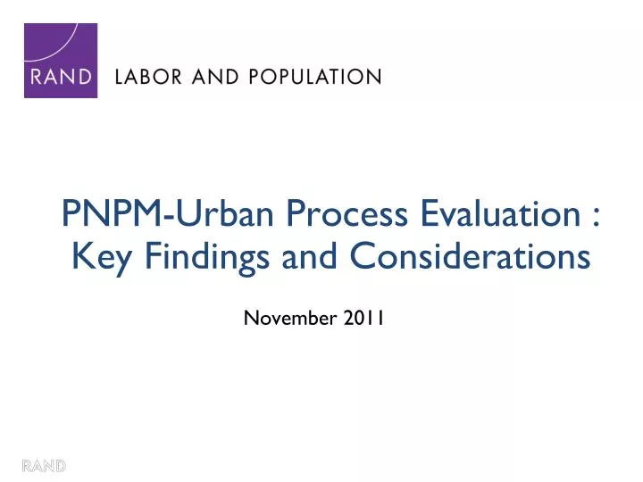 pnpm urban process evaluation key findings and considerations
