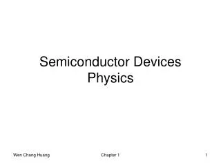 Semiconductor Devices Physics