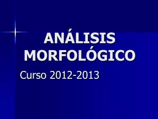 an lisis morfol gico