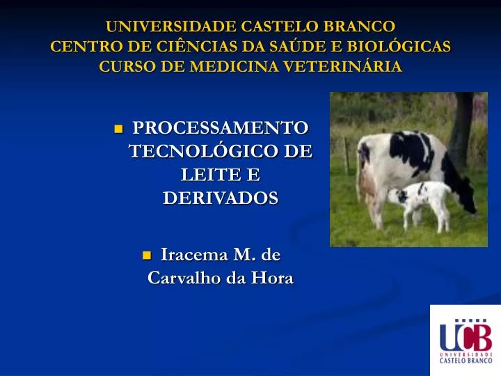 universidade castelo branco centro de ci ncias da sa de e biol gicas curso de medicina veterin ria