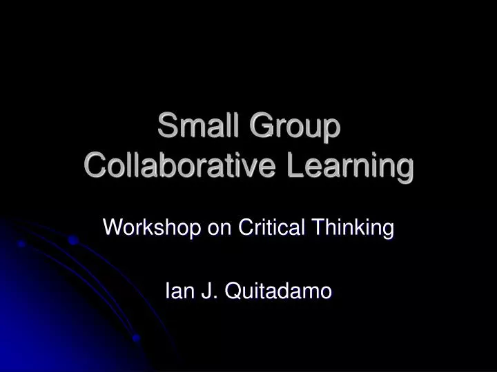 small group collaborative learning