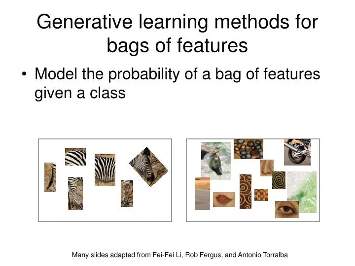 generative learning methods for bags of features