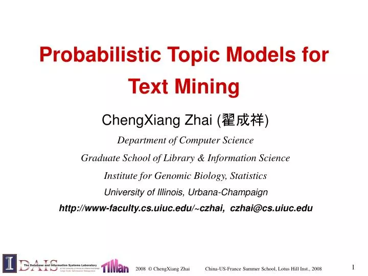 probabilistic topic models for text mining