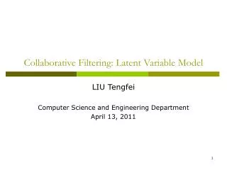 Collaborative Filtering: Latent Variable Model