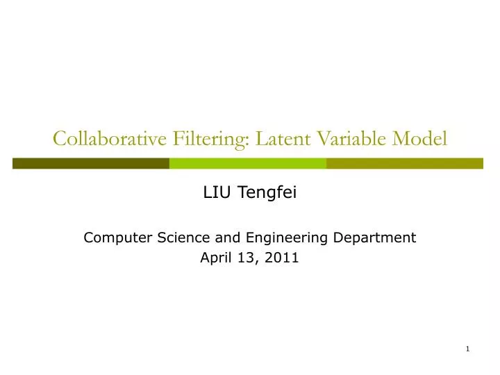 collaborative filtering latent variable model