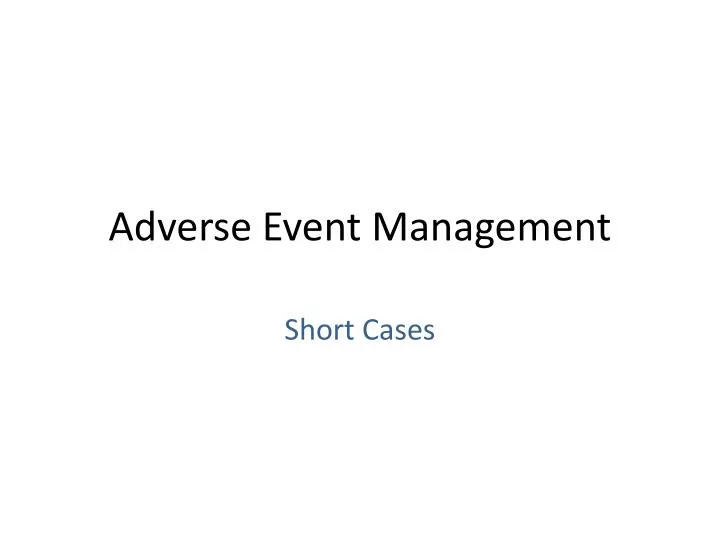 adverse event management