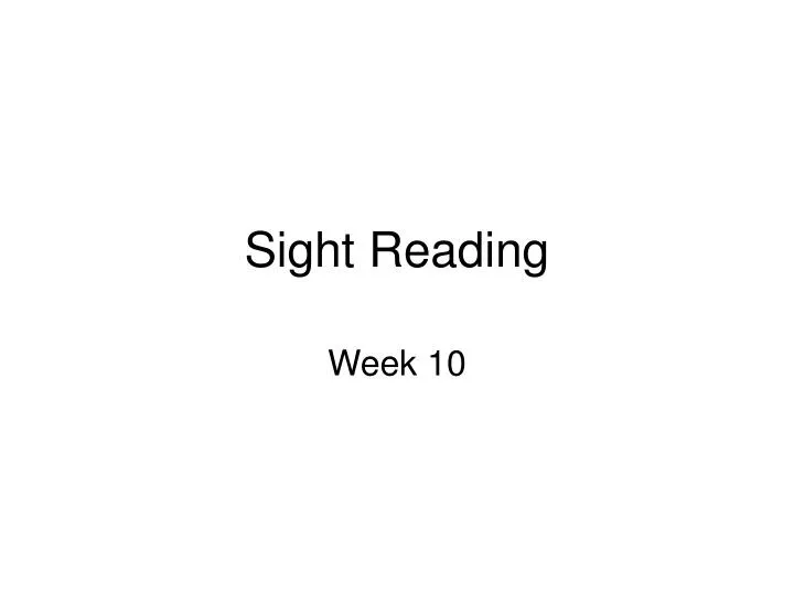sight reading