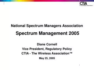 National Spectrum Managers Association Spectrum Management 2005