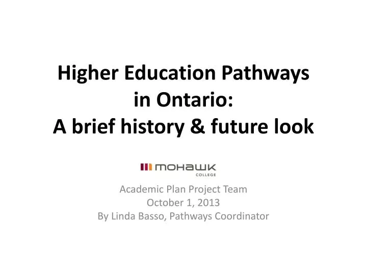 higher education pathways in ontario a brief history future look