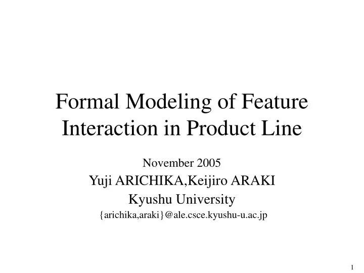 formal modeling of feature interaction in product line
