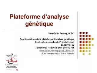 plateforme d analyse g n tique