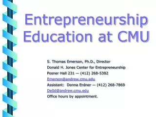 Entrepreneurship Education at CMU
