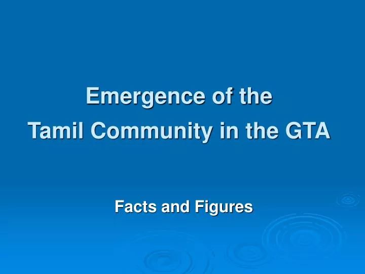 emergence of the tamil community in the gta