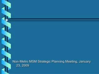 Non-Metro MSM Strategic Planning Meeting, January 23, 2009