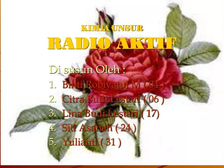 kimia unsur radio aktif