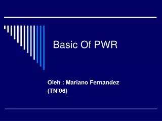 basic of pwr