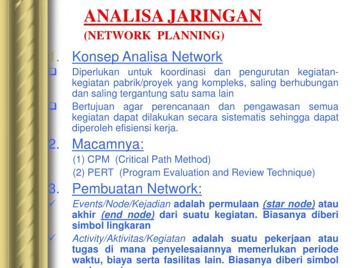 analisa jaringan network planning