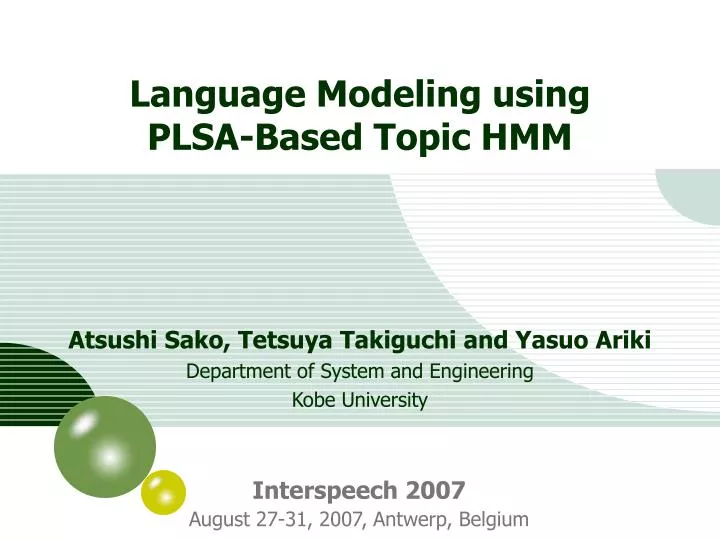 language modeling using plsa based topic hmm