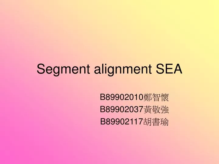 segment alignment sea