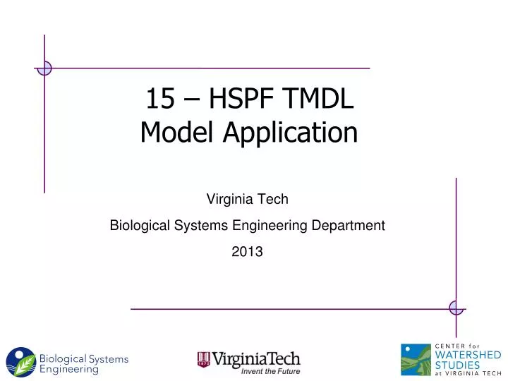 15 hspf tmdl model application