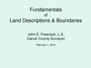 Basic Methods of Surveying &amp; Describing Land in U.S.