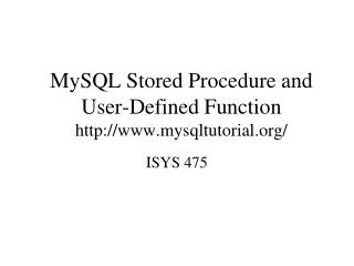 MySQL Stored Procedure and User-Defined Function mysqltutorial/