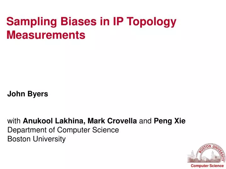 sampling biases in ip topology measurements