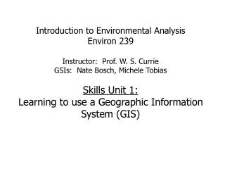 Components of a GIS or GIS analysis